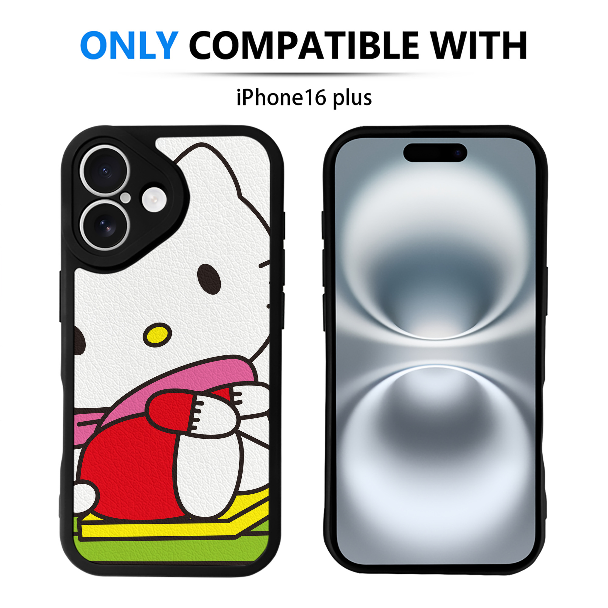 （画像用） Hello Kitty ハローキティ 【iPhone 16シリーズ対応】シリコンスマホケース（レザー調） 材質：シリコン